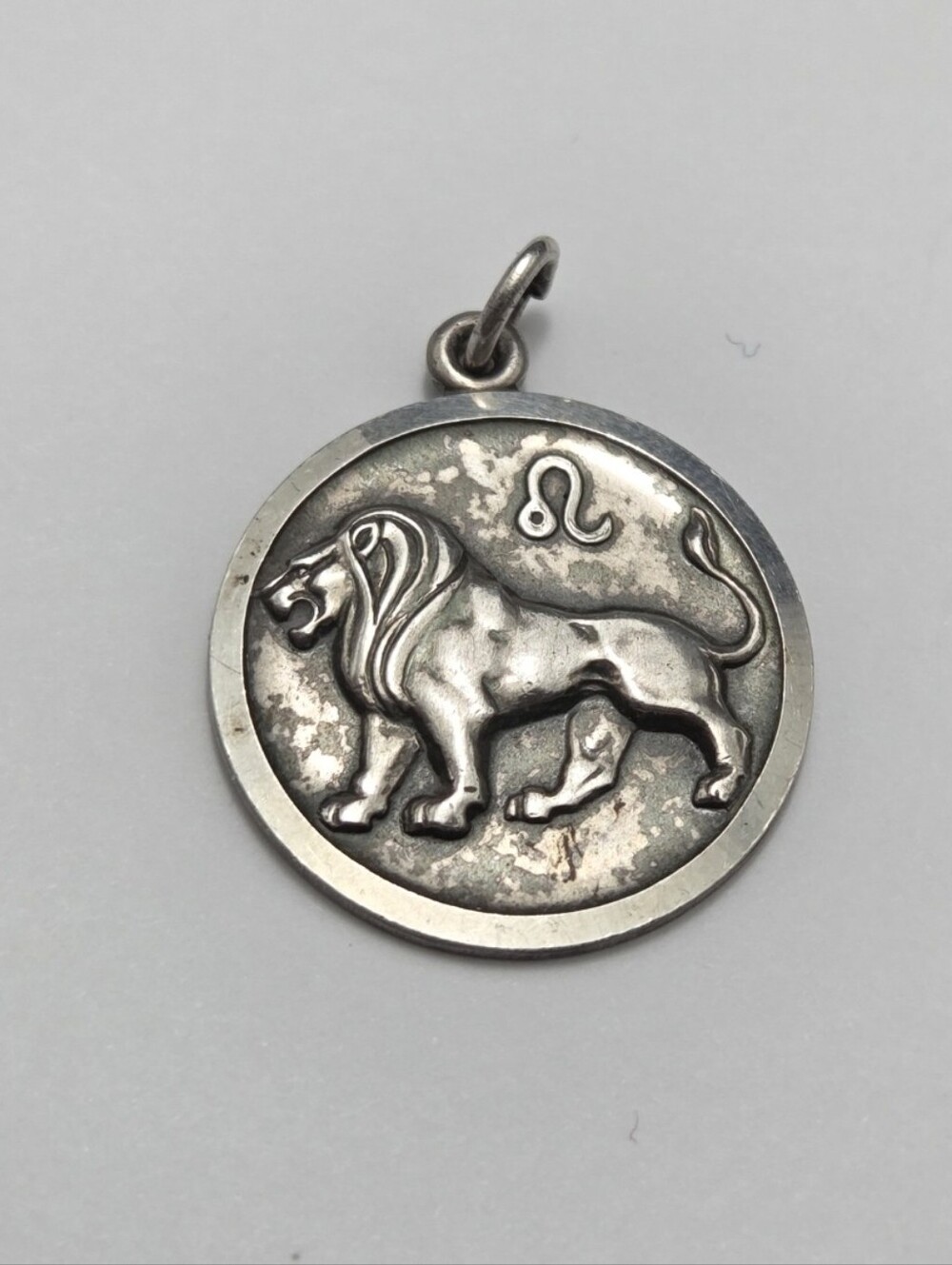Vintage Sterling Silver Zodiac Sign Leo Pendant Charm